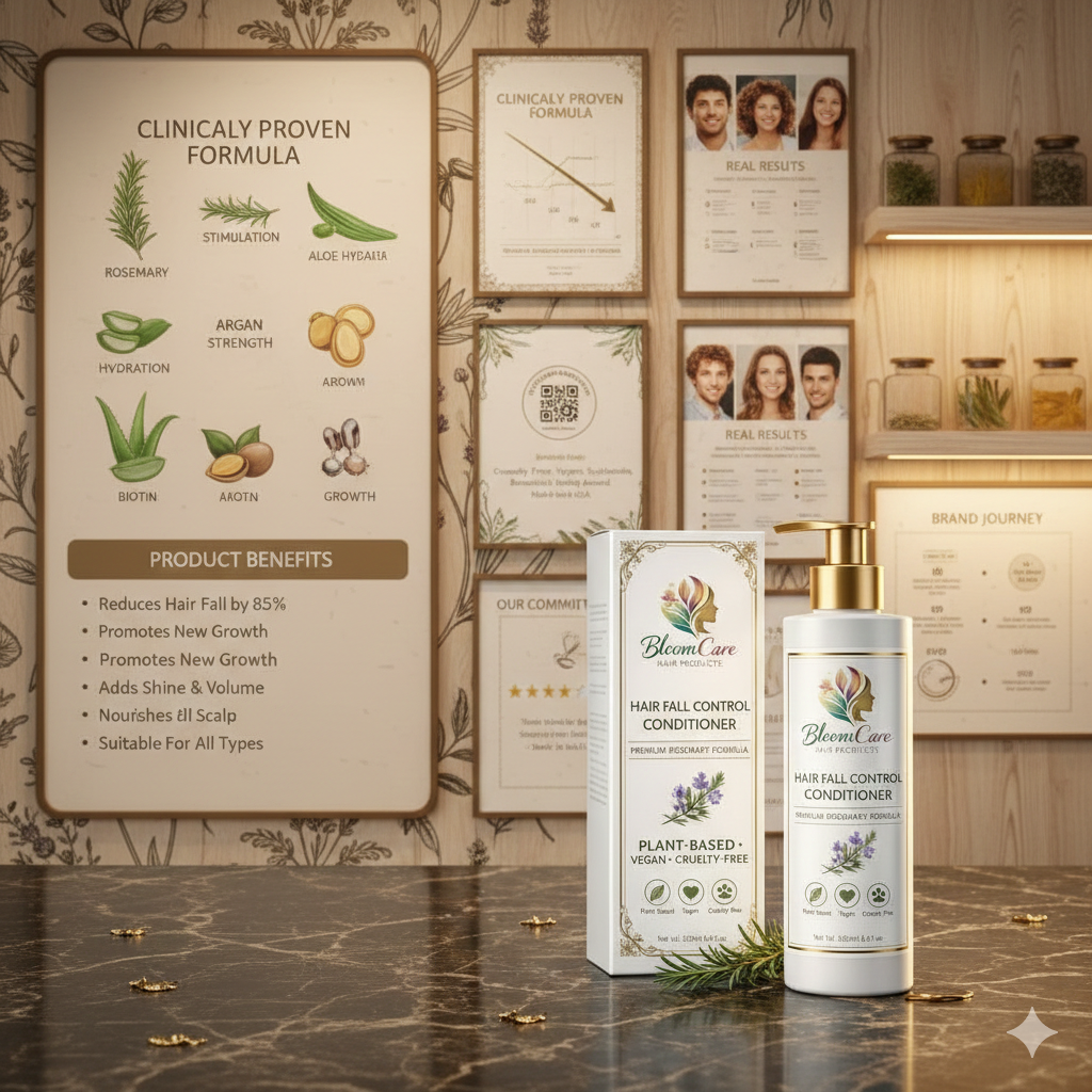 BloomCare Premium Rosemary Conditioner – India’s Trusted Pure Ayurvedic Hair Fall Care. - Image 6